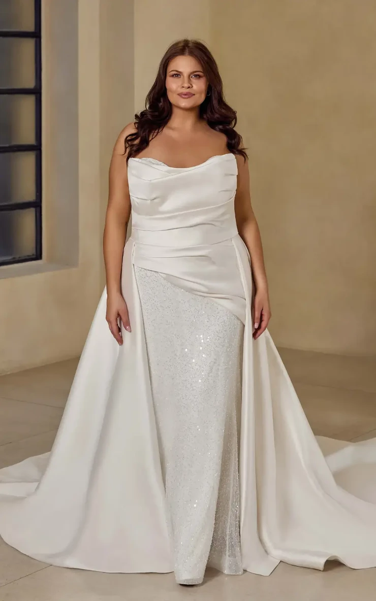 empire waist formal dress Ever-Pretty Plus Size Empire Waist A-Line V-Neck Holiday Dress with Long Lantern Sleeves